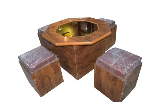 Lumber ParkĀ® Mystery Well Coffee Table with 4 Puffy Stool - Image 5