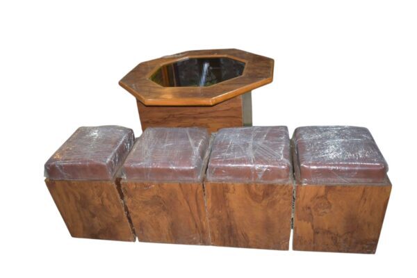 Lumber ParkĀ® Mystery Well Coffee Table with 4 Puffy Stool - Image 4