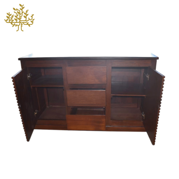 Elegant French-Style Teak Storage Table – 2 Doors & 3 Drawers Inclusive GST and Delivery - Image 14