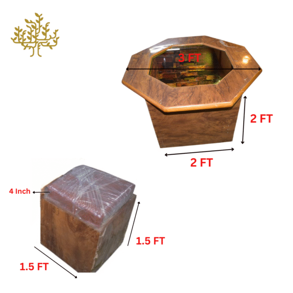 Lumber ParkĀ® Mystery Well Coffee Table with 4 Puffy Stool - Image 14