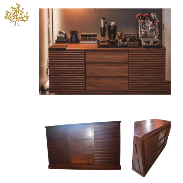Elegant French-Style Teak Storage Table – 2 Doors & 3 Drawers Inclusive GST and Delivery - Image 2