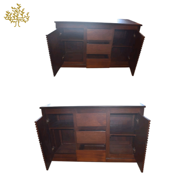 Elegant French-Style Teak Storage Table – 2 Doors & 3 Drawers Inclusive GST and Delivery - Image 4