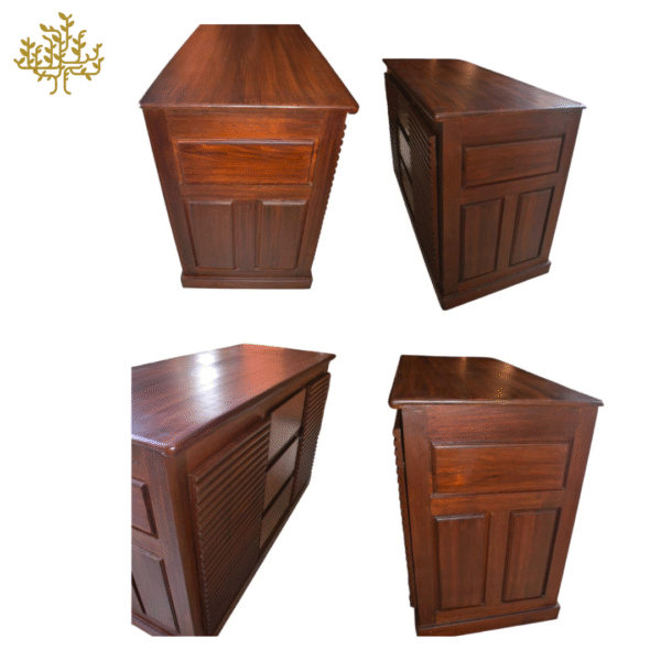 Elegant French-Style Teak Storage Table – 2 Doors & 3 Drawers Inclusive GST and Delivery - Image 5