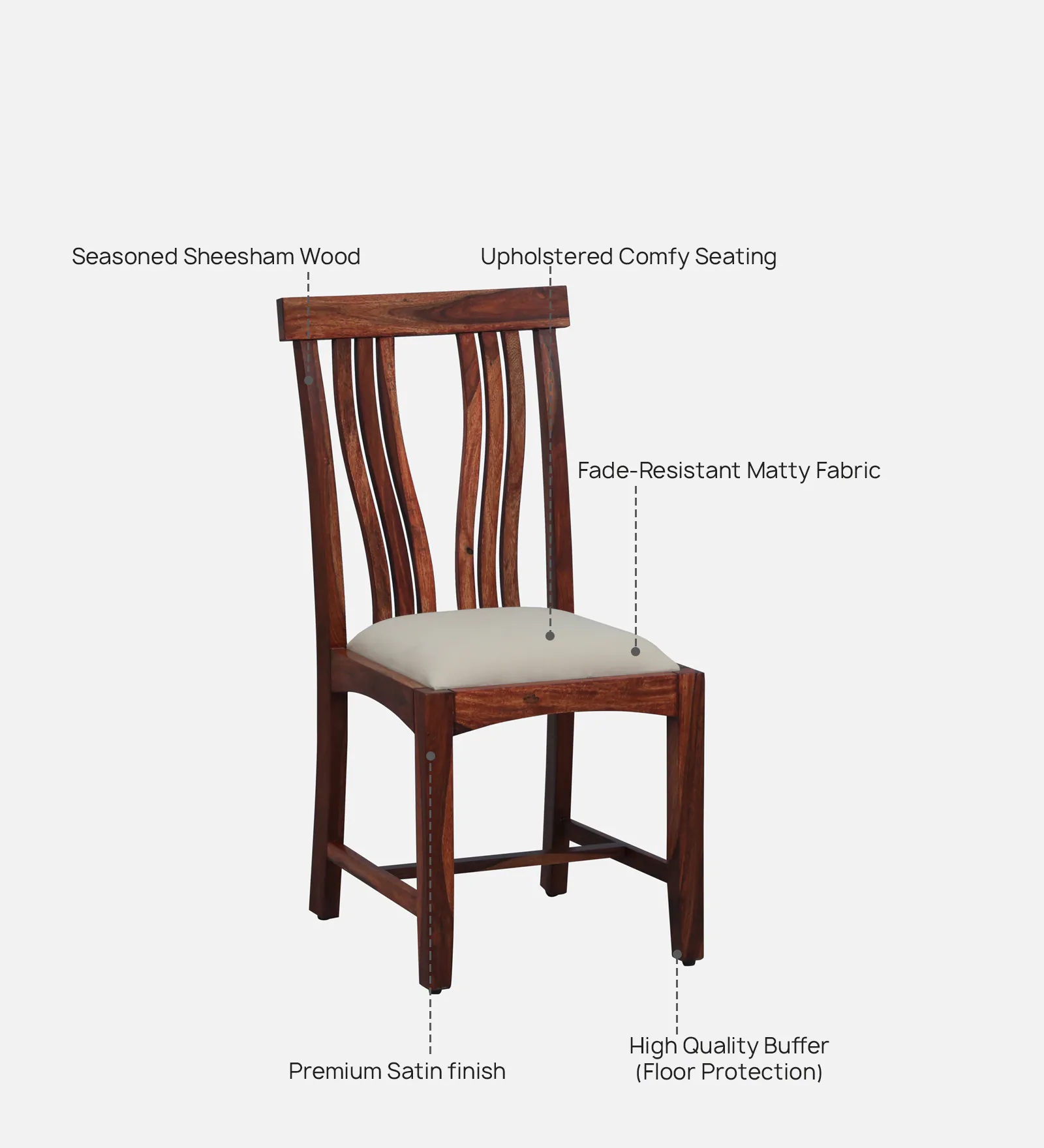 Lumber Park™ Teak Wood 6 Seater Dining Set In Honey Oakfinish - Image 3