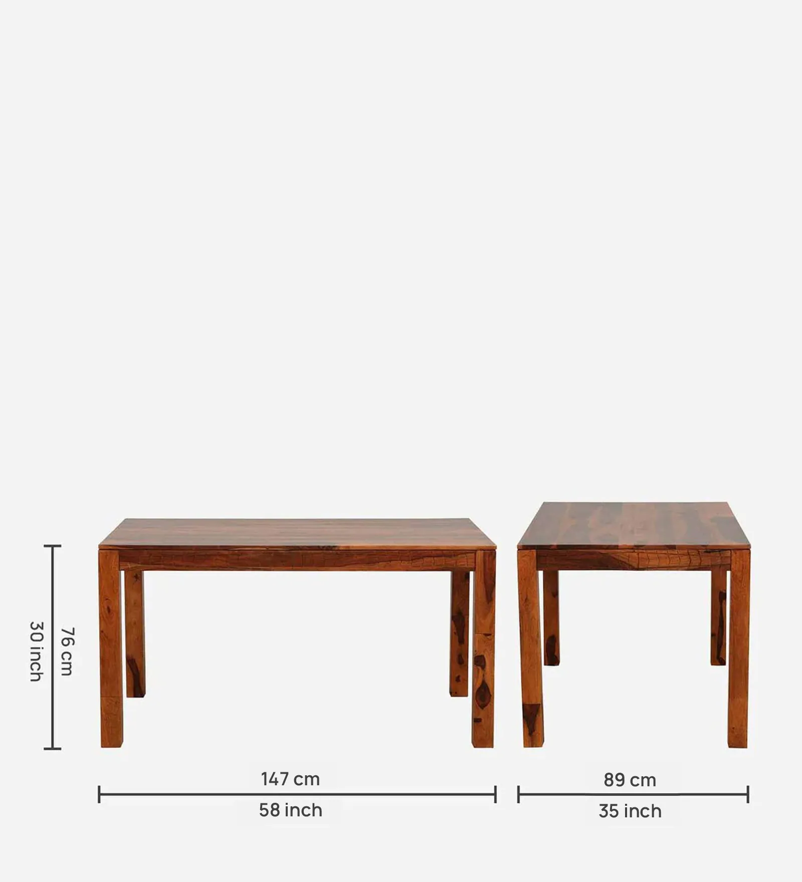 Lumber Park™ Teak Wood 6 Seater Dining Set In Scratch Resistant Honey Oak Finish With Bench - Image 2